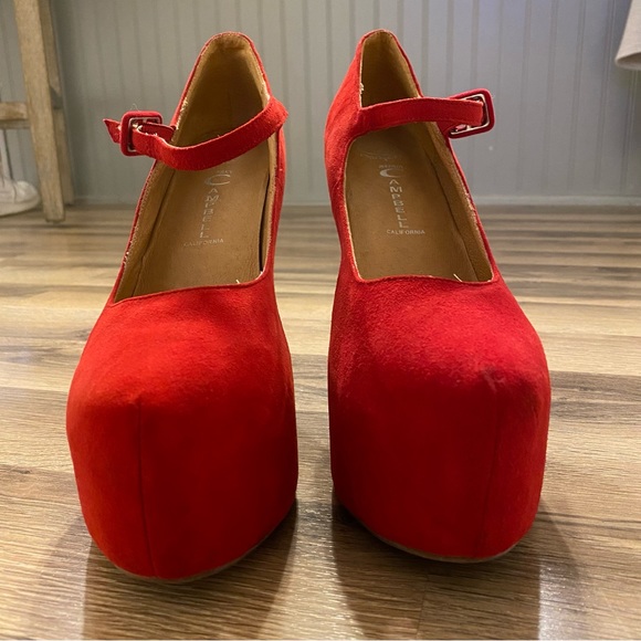 Jeffrey Campbell Red Why Yes MJ Platform Stiletto Heels - Picture 10 of 12